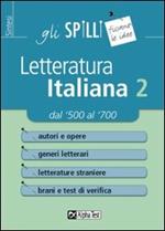 Letteratura italiana. Vol. 2: Dal Cinquecento al Settecento