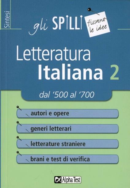 Letteratura italiana. Vol. 2 - Giuseppe Vottari - copertina
