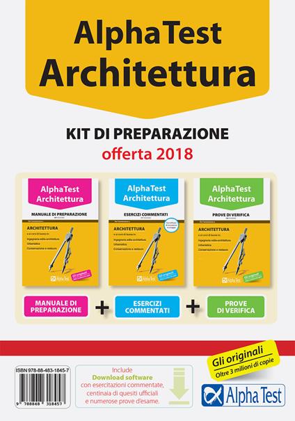 Alpha Test. Architettura. Kit di preparazione. Per l'ammissione ad Architettura e a tutti i corsi di laurea in Ingegneria edile-architettura, Conservazione e restauro, Urbanistica. Con software di simulazione - Stefano Bertocchi,Alberto Sironi,Carlo Tabacchi - copertina