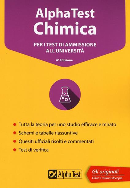 Alpha Test chimica. Per i test di ammissione all'università - Valeria Balboni,Alberto Zaffiro,Doriana Rodino - copertina