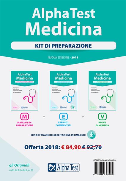 Alpha Test. Medicina. Kit di preparazione: Manuale di preparazione-Esercizi commentati-Prove di verifica. Con software di simulazione - copertina