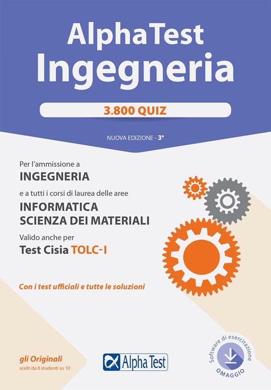 Alpha Test. Ingegneria 3800 quiz. Nuova ediz. Con software - copertina