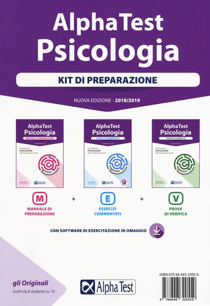 Alpha Test. Psicologia. Kit di preparazione: manuale di preparazione-Esercizi commentati-Prove di verifica. Nuova ediz. Con software - Fausto Lanzoni,Doriana Rodino,Carlo Tabacchi - copertina