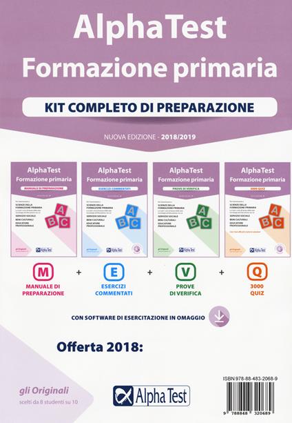 Alpha Test. Formazione primaria. Kit completo di preparazione. Nuova ediz. Con Contenuto digitale per download e accesso online - Fausto Lanzoni,Giuseppe Vottari,Massimo Drago - copertina