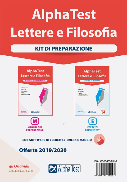 Alpha Test. Lettere e Filosofia. Kit di preparazione: Manuale di preparazione-Esercizi commentati. Con software di simulazione - Paola Borgonovo,Ilaria Caretta,Fausto Lanzoni - copertina