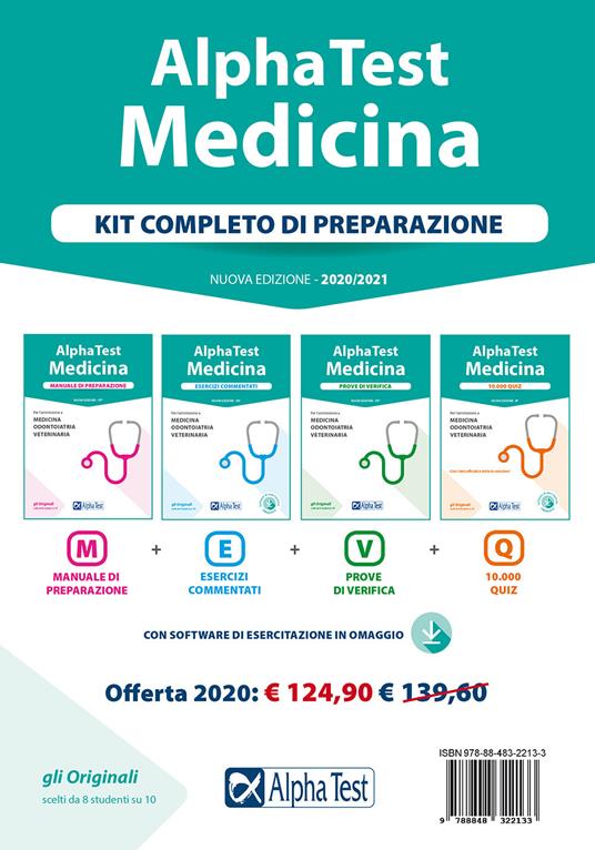 Alpha Test. Medicina. Kit completo di preparazione: Manuale di preparazione-Esercizi commentati-Prove di verifica-10.000 quiz. Con software di simulazione - copertina