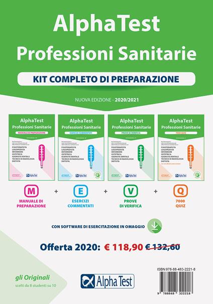 Alpha Test. Professioni sanitarie. Kit completo di preparazione: Manuale di preparazione-Esercizi commentati-Prove di verifica-7000 quiz. Nuova ediz. Con software di simulazione - copertina