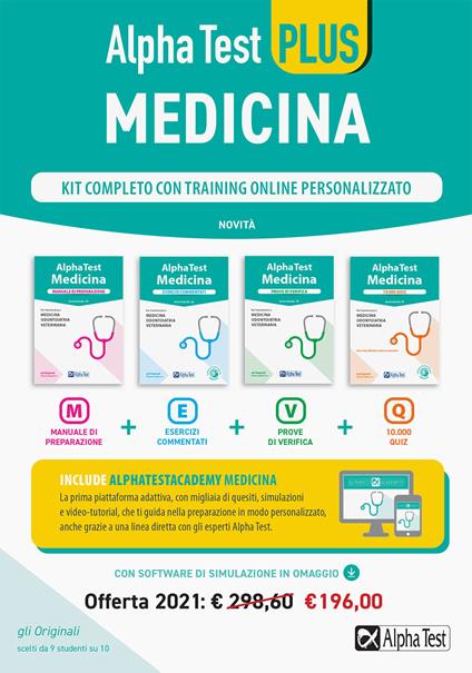 Alpha Test plus. Medicina. Kit completo di preparazione con training online personalizzato. Con software di simulazione - copertina