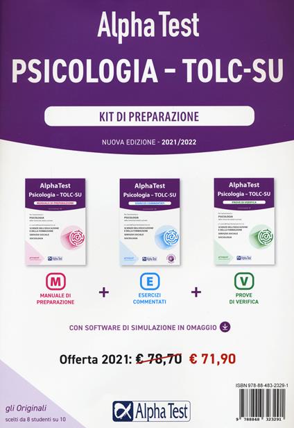 Alpha Test. Psicologia. TOLC-SU. Kit di preparazione - Giuseppe Vottari,Massimiliano Bianchini,Fausto Lanzoni - copertina