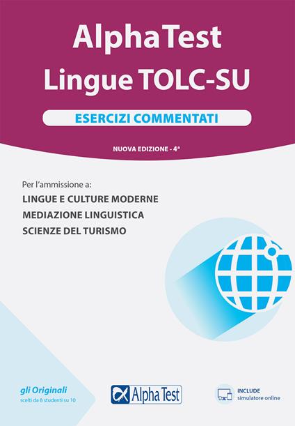 Alpha Test. Lingue TOLC-SU. Esercizi commentati - Paola Borgonovo,Alessandro Lucchese,Raffaella Reale - copertina