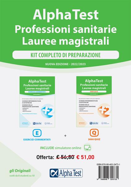 Alpha Test. Professioni sanitarie. Lauree magistrali. Kit: Esercizi commentati-3000 quiz. Con software di simulazione - copertina