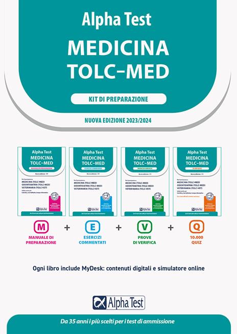 Alpha Test. Medicina TOLC-MED. Kit di preparazione 2023-2024. Con estensioni online - copertina