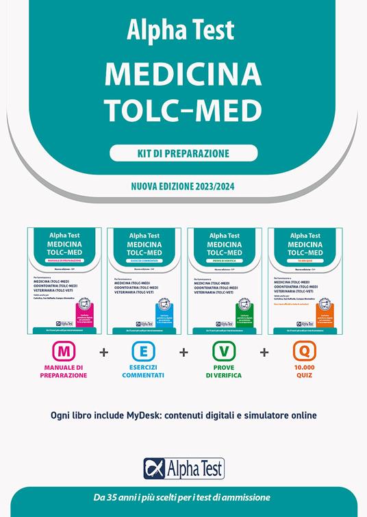 Alpha Test. Medicina TOLC-MED. Kit di preparazione 2023-2024. Con  estensioni online - Libro - Alpha Test - TestUniversitari