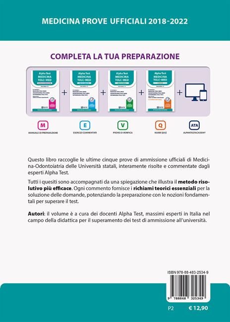 Alpha Test. Medicina. Prove ufficiali 2018-2022 - 2