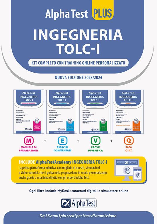 Alpha Test plus. Ingegneria. TOLC-I. Kit completo - copertina