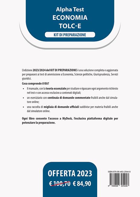 Alpha Test. Economia. TOLC-E. Kit di preparazione. Ediz. MyDesk - 2