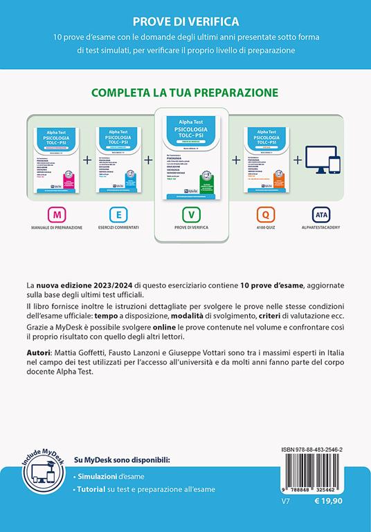 Alpha Test. Psicologia. TOLC-PSI. Prove di verifica. Con MyDesk - Giuseppe Vottari,Fausto Lanzoni,Paola Borgonovo - 2