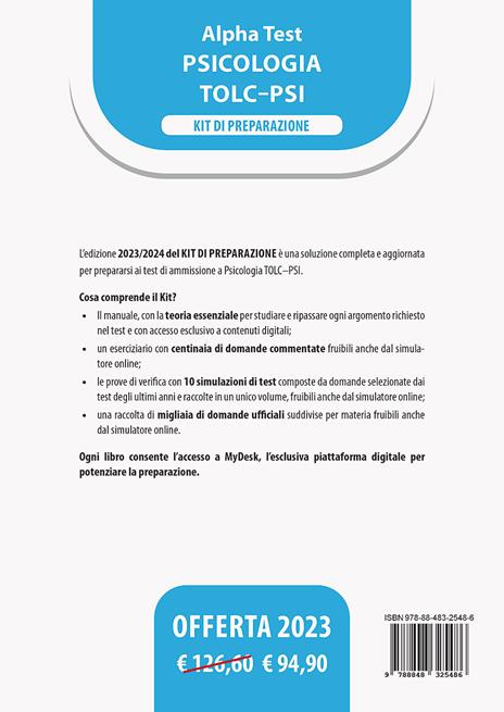 Alpha Test. Psicologia. TOLC-PSI. Kit di preparazione. Con MyDesk - Paola Borgonovo,Fausto Lanzoni,Stefania Provasi - 2