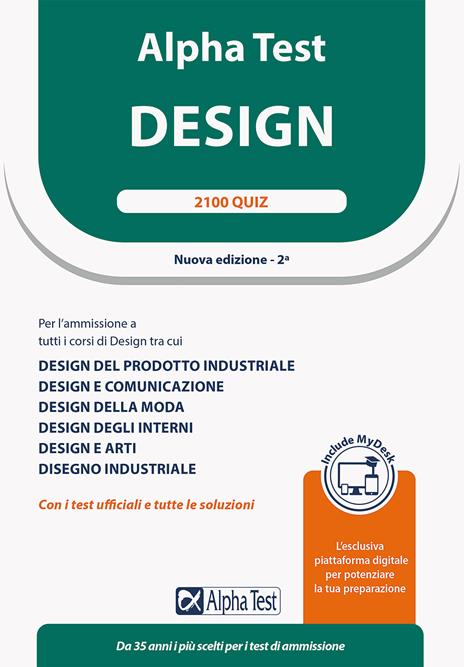 Alpha Test. Design. 2100 quiz. Con MyDesk - Stefano Bertocchi,Giuseppe Vottari,Fausto Lanzoni - copertina
