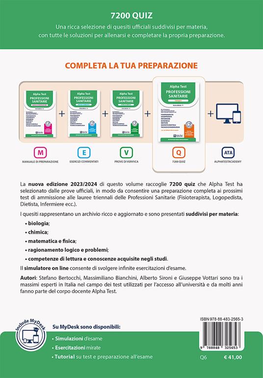 Alpha Test. Professioni sanitarie. 7200 quiz. Ediz. MyDesk - Stefano Bertocchi,Renato Sironi,Massimiliano Bianchini - 2