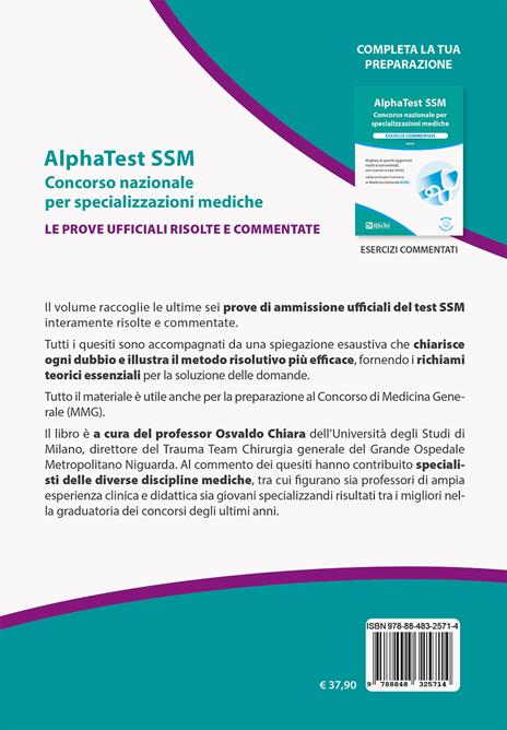 Alpha Test SSM. Le prove ufficiali 2017-2022 risolte e commentate - 2