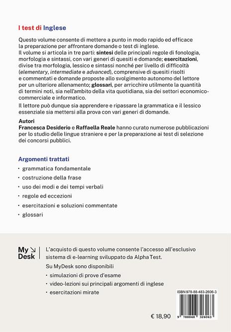 I test di inglese. Ediz. MyDesk. Con Contenuto digitale per download e accesso online - Francesca Desiderio,Raffaella Reale - 2