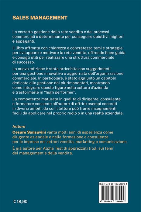 Sales management. Gestire e motivare la rete vendita - Cesare Sansavini - 2