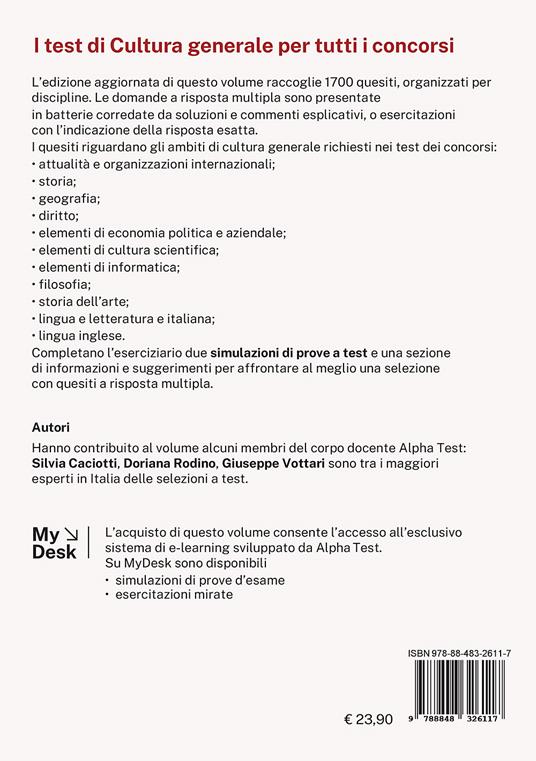 I test di cultura generale per tutti i concorsi. Ediz. MyDesk. Con Contenuto digitale per download e accesso on line - Silvia Caciotti,Doriana Rodino,Giuseppe Vottari - 2