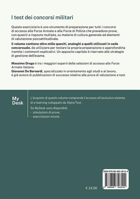 I test dei concorsi militari - Massimo Drago,Giovanni De Bernardi - 2