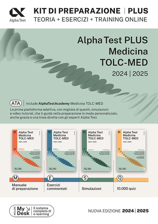 Alpha Test. Medicina. TOLC-MED. Kit di preparazione Plus. Teoria + esercizi + training online. Con AlphaTestAcademy. Con MyDesk - copertina