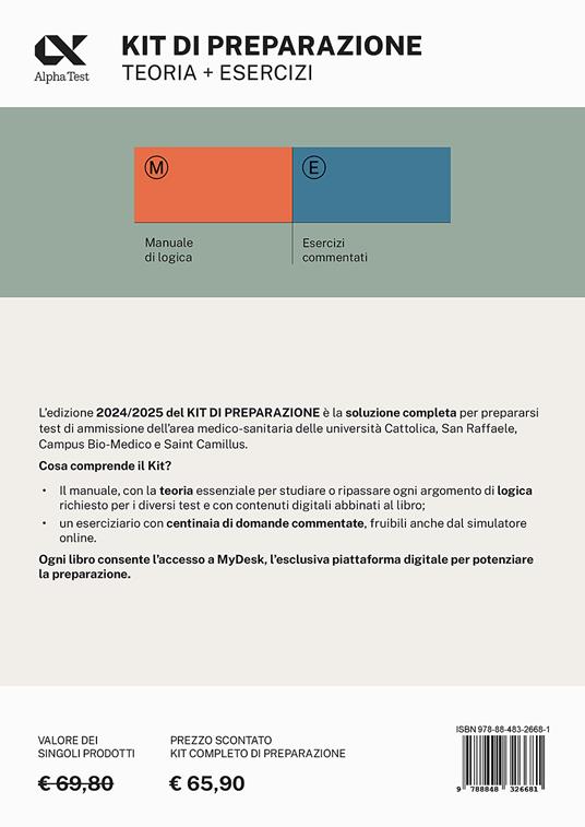 Alpha Test Cattolica San Raffaele. Kit di preparazione. Con MyDesk - 2