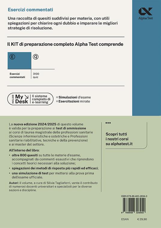 Alpha Test. Professioni sanitarie. Lauree magistrali. Esercizi commentati.  Ediz. MyDesk - Silvia Tagliaferri - Libro - Alpha Test - TestUniversitari