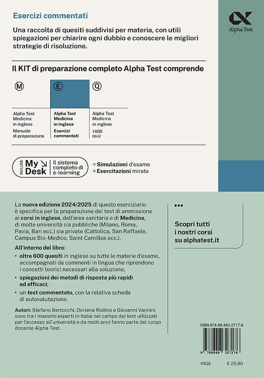 Alpha Test. Medicina in inglese IMAT. Esercizi commentati. Ediz. MyDesk - Stefano Bertocchi,Fausto Lanzoni,Carlo Tabacchi - 2