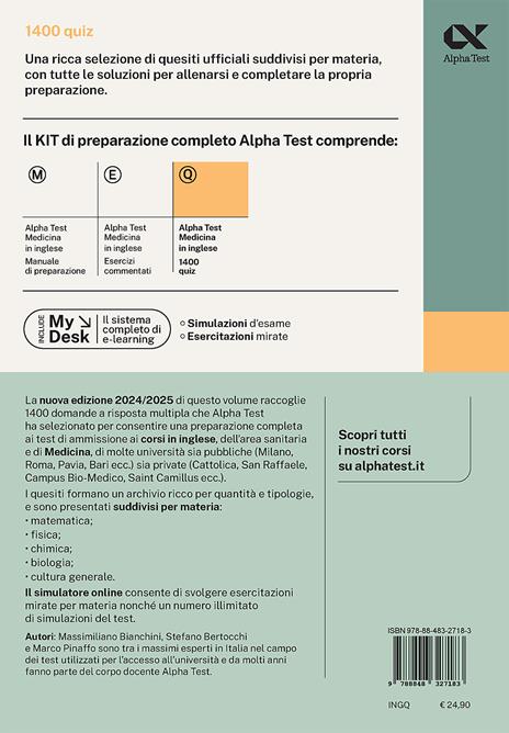 Alpha Test. Medicina Inglese IMAT. 1400 quiz. Ediz. MyDesk - 2