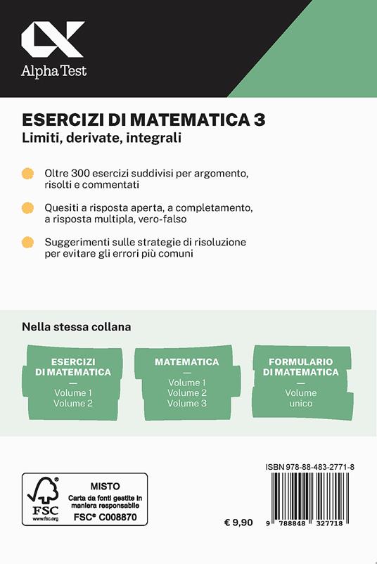 Esercizi di matematica. Con estensioni online. Vol. 3: Limiti, derivate, integrali - Giuseppe Tedesco - 2