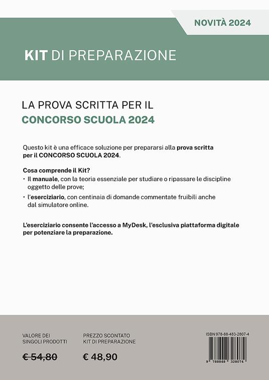 La prova scritta per il concorso scuola 2024. Kit di preparazione. Ediz. MyDesk. Con Contenuto digitale per download e accesso online - Maddalena De Notariis - 2