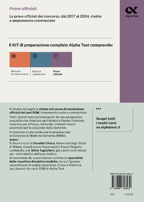 Alpha Test SSM. Le prove ufficiali 2017-2024 risolte e commentate - 2