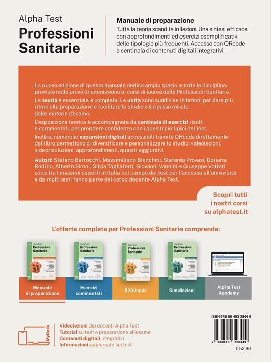 Alpha Test Professioni Sanitarie 2026-2027. Manuale di preparazione. Per test di ammissione universitari. Con piattaforma digitale - Stefano Bertocchi,Stefania Provasi,Giovanni Vannini - 3