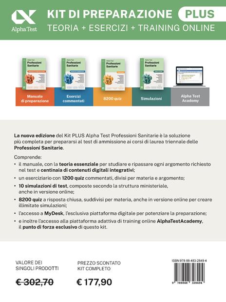 Alpha Test plus. Professioni sanitarie. Kit di preparazione plus. Per l’ammissione ai corsi di laurea triennale delle professioni sanitarie, tra cui fisioterapia, logopedia, infermieristica, ostetricia, dietistica, igiene dentale, tecniche di radiologia. Ediz. MyDesk. Con Contenuto digitale per download e accesso online - 2
