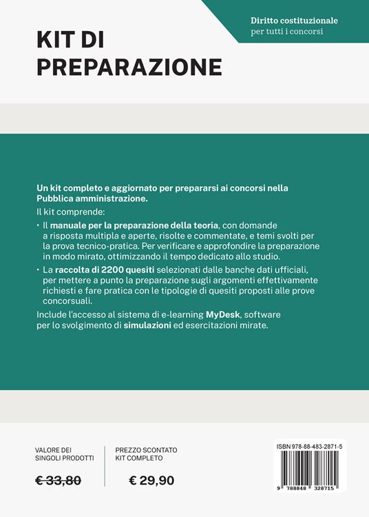 Diritto costituzionale per tutti i concorsi. Kit di preparazione. Per le selezioni di personale presso la Pubblica Amministrazione. Ediz. MyDesk. Con Contenuto digitale per download e accesso online - 2