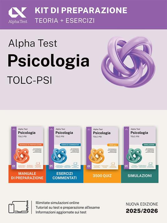 Alpha Test. Psicologia. TOLC-PSI. Kit di preparazione. Ediz. MyDesk. Con Contenuto digitale per download e accesso online - Paola Borgonovo,Fausto Lanzoni,Stefania Provasi - copertina