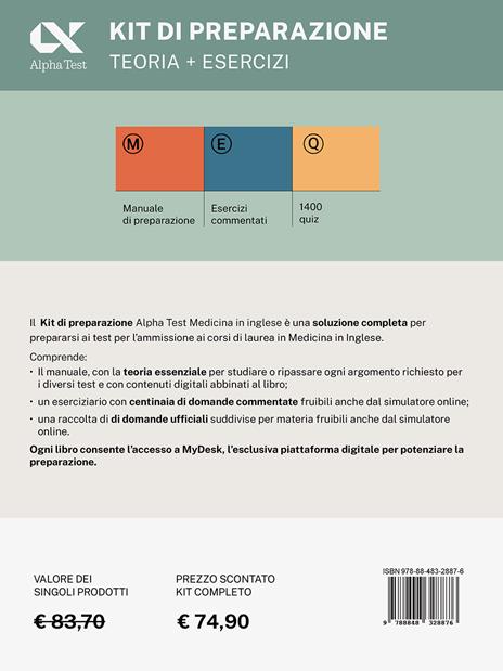 Alpha Test. Medicina in inglese. IMAT international medical admission test. Kit di preparazione. Ediz. MyDesk. Con Contenuto digitale per download e accesso online - 2