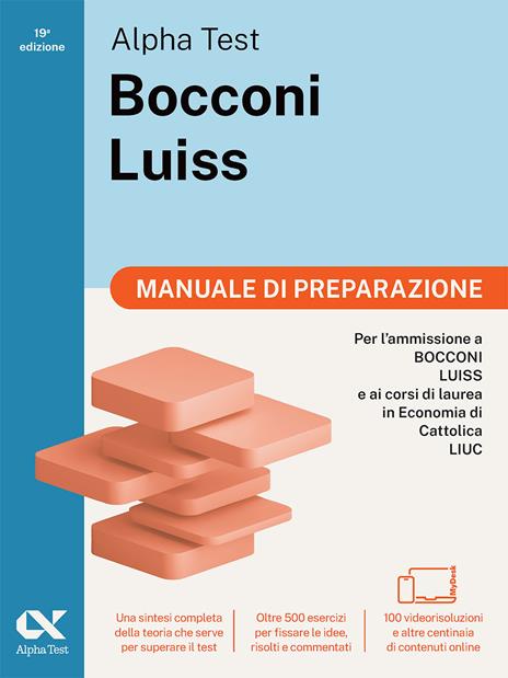 Alpha Test Bocconi e Luiss Manuale di preparazione. Edizione 2025. Per test di economia. Con teoria, esercizi e contenuti digitali - copertina