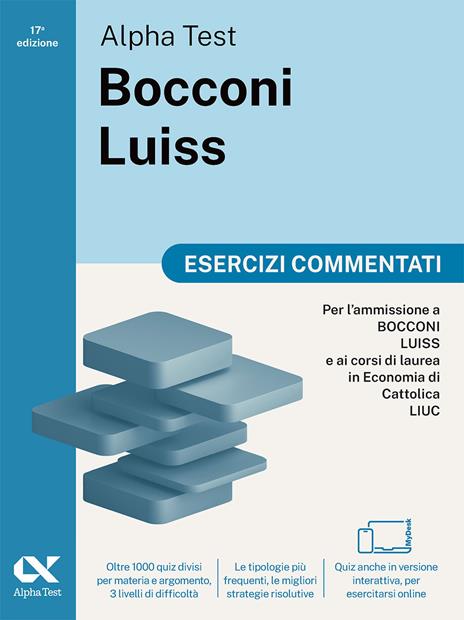 Alpha Test Bocconi e Luiss. Esercizi commentati. Edizione 2025. Per test economia. Con simulatore online e rimandi teorici - copertina