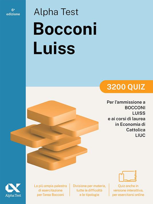 Alpha Test Bocconi e Luiss. 3200 quiz. Edizione 2025. Per test di economia. Con simulatore online - copertina