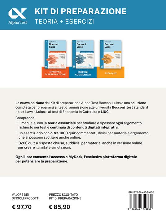Alpha Test Bocconi e Luiss. Kit di preparazione. Edizione 2025. Per test di economia. Con piattaforma di e-learning MyDesk - 2