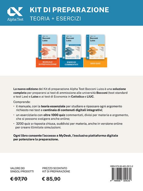 Alpha Test Bocconi e Luiss. Kit di preparazione. Edizione 2025. Per test di economia. Con piattaforma di e-learning MyDesk - 3