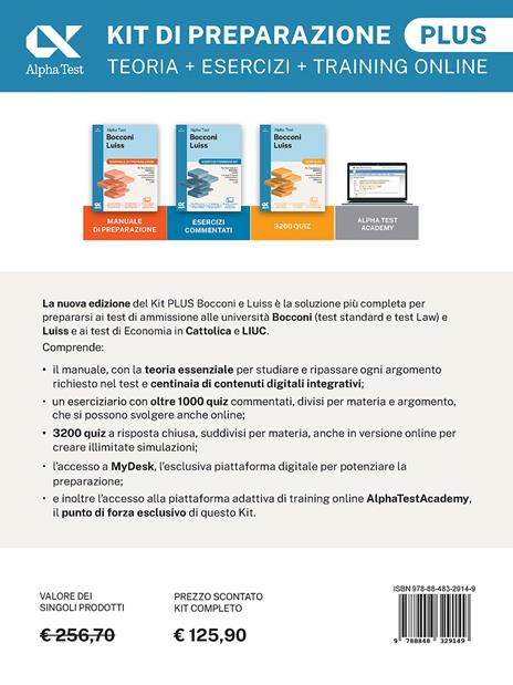 Alpha Test Plus Bocconi Luiss. Edizione 2025. Per test di economia. Con piattaforma di e-learning MyDesk e training adattivo - 3