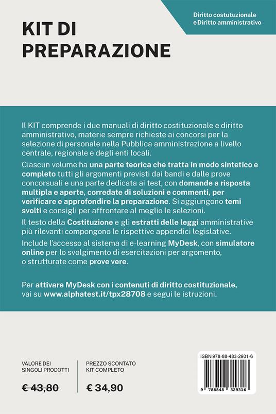 Kit manuali diritto costituzionale e amministrativo. Con simulazioni online - Simona Uzzo,Massimo Drago,Claudia Valerani - 2