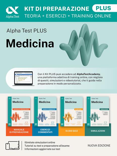 Alpha Test Plus Medicina. Kit di preparazione Plus. Per l’ammissione ai corsi di laurea in Medicina, Odontoiatria e Veterinaria delle università statali. Nuova edizione con i quesiti della banca dati ufficiale 2024. Ediz. MyDesk. Con Contenuto digitale per download e accesso online - copertina